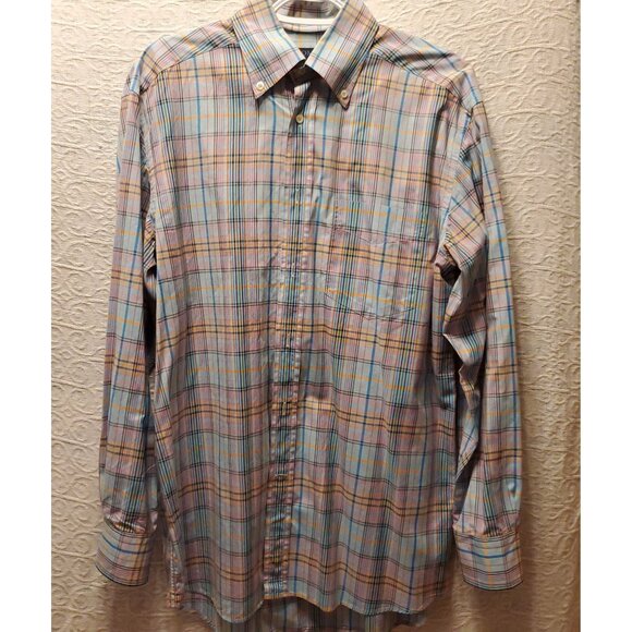 NWOT Como Sport  Men M Shirt Italian 100%Cotton PocketMatched Plaid xtra Buttons - Picture 7 of 8